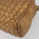 BOTTEGA VENETA INTRECCIATO Shoulder Bag Leather Bronze Gold Auth BA13993-16