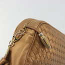 BOTTEGA VENETA INTRECCIATO Shoulder Bag Leather Bronze Gold Auth BA13993-9