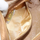 BOTTEGA VENETA INTRECCIATO Shoulder Bag Leather Bronze Gold Auth BA13993-11