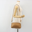 BOTTEGA VENETA INTRECCIATO Shoulder Bag Leather Bronze Gold Auth BA13993-22