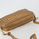 BOTTEGA VENETA INTRECCIATO Shoulder Bag Leather Bronze Gold Auth BA13993-6