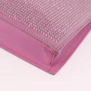 VERSACE Shoulder Bag Leather Pink Silver Auth BA13994A-15