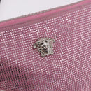 VERSACE Shoulder Bag Leather Pink Silver Auth BA13994A-18