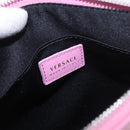 VERSACE Shoulder Bag Leather Pink Silver Auth BA13994A-19
