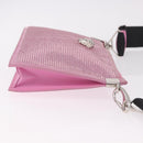 VERSACE Shoulder Bag Leather Pink Silver Auth BA13994A-3