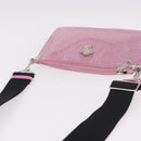 VERSACE Shoulder Bag Leather Pink Silver Auth BA13994A-6
