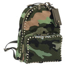 VALENTINO Backpack Nylon Khaki Gold Camouflage Auth BA13995-1