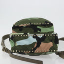 VALENTINO Backpack Nylon Khaki Gold Camouflage Auth BA13995-5