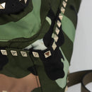 VALENTINO Backpack Nylon Khaki Gold Camouflage Auth BA13995-15