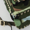 VALENTINO Backpack Nylon Khaki Gold Camouflage Auth BA13995-16