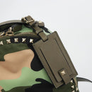 VALENTINO Backpack Nylon Khaki Gold Camouflage Auth BA13995-19