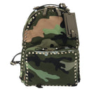 VALENTINO Backpack Nylon Khaki Gold Camouflage Auth BA13995-13