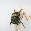 VALENTINO Backpack Nylon Khaki Gold Camouflage Auth BA13995-26
