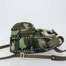 VALENTINO Backpack Nylon Khaki Gold Camouflage Auth BA13995-3