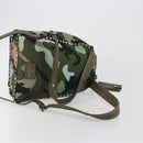 VALENTINO Backpack Nylon Khaki Gold Camouflage Auth BA13995-9