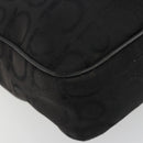 Salvatore Ferragamo Gancini Tote Bag Canvas Black Silver Auth BA13998-15