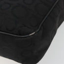 Salvatore Ferragamo Gancini Tote Bag Canvas Black Silver Auth BA13998-9