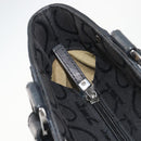 Salvatore Ferragamo Gancini Tote Bag Canvas Black Silver Auth BA13998-10
