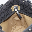 Salvatore Ferragamo Gancini Tote Bag Canvas Black Silver Auth BA13998-18
