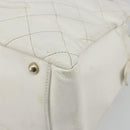 CHANEL Matelasse Chain Shoulder Bag Caviar Skin White Gold CC Auth BA13999-15
