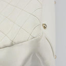 CHANEL Matelasse Chain Shoulder Bag Caviar Skin White Gold CC Auth BA13999-17