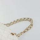 CHANEL Matelasse Chain Shoulder Bag Caviar Skin White Gold CC Auth BA13999-14
