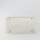 CHANEL Matelasse Chain Shoulder Bag Caviar Skin White Gold CC Auth BA13999-5