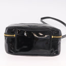 CHANEL Vanity Cosmetic Pouch Patent 2way Black Gold CC Auth BA14000A-5