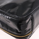 CHANEL Vanity Cosmetic Pouch Patent 2way Black Gold CC Auth BA14000A-14