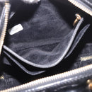 CHANEL Vanity Cosmetic Pouch Patent 2way Black Gold CC Auth BA14000A-11