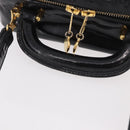 CHANEL Vanity Cosmetic Pouch Patent 2way Black Gold CC Auth BA14000A-7
