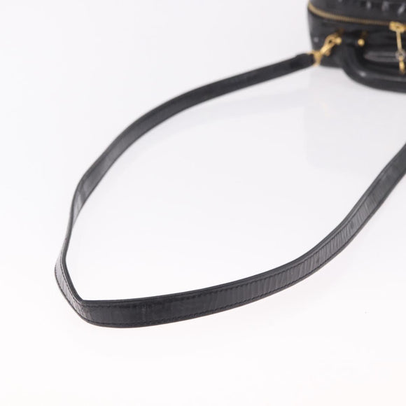 CHANEL Vanity Cosmetic Pouch Patent 2way Black Gold CC Auth BA14000A