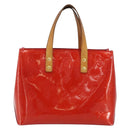 LOUIS VUITTON Monogram Vernis Reade PM Hand Bag Rouge M91088 LV Auth BA14001-13