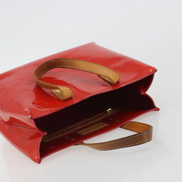 LOUIS VUITTON Monogram Vernis Reade PM Hand Bag Rouge M91088 LV Auth BA14001