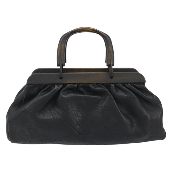 GUCCI Hand Bag Leather Black 105377 Auth BA14002A