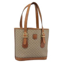 CELINE Macadam Tote Bag PVC Leather Beige Gold Auth BA14003-1