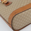 CELINE Macadam Tote Bag PVC Leather Beige Gold Auth BA14003-14