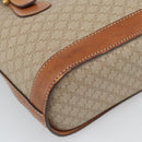 CELINE Macadam Tote Bag PVC Leather Beige Gold Auth BA14003-16