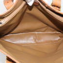 CELINE Macadam Tote Bag PVC Leather Beige Gold Auth BA14003-10