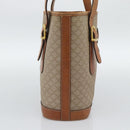 CELINE Macadam Tote Bag PVC Leather Beige Gold Auth BA14003-3