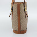 CELINE Macadam Tote Bag PVC Leather Beige Gold Auth BA14003-4