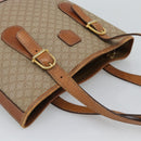 CELINE Macadam Tote Bag PVC Leather Beige Gold Auth BA14003-6