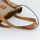 CELINE Macadam Tote Bag PVC Leather Beige Gold Auth BA14003-7
