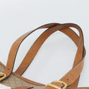 CELINE Macadam Tote Bag PVC Leather Beige Gold Auth BA14003-8