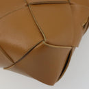 BOTTEGA VENETA MAXI INTRECCIATO Cassette Shoulder Bag Brown Gold Auth BA14005V-10