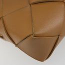 BOTTEGA VENETA MAXI INTRECCIATO Cassette Shoulder Bag Brown Gold Auth BA14005V-11