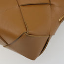 BOTTEGA VENETA MAXI INTRECCIATO Cassette Shoulder Bag Brown Gold Auth BA14005V-12
