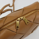 BOTTEGA VENETA MAXI INTRECCIATO Cassette Shoulder Bag Brown Gold Auth BA14005V-14