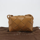 BOTTEGA VENETA MAXI INTRECCIATO Cassette Shoulder Bag Brown Gold Auth BA14005V-20