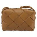 BOTTEGA VENETA MAXI INTRECCIATO Cassette Shoulder Bag Brown Gold Auth BA14005V-3